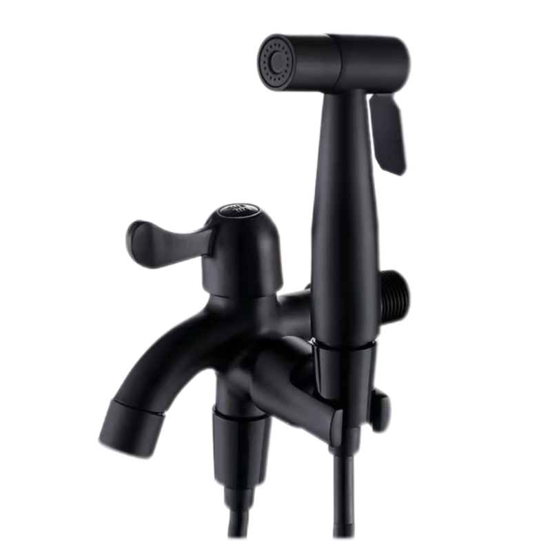 Black Dual-Control Faucet ine Spray Pfuti