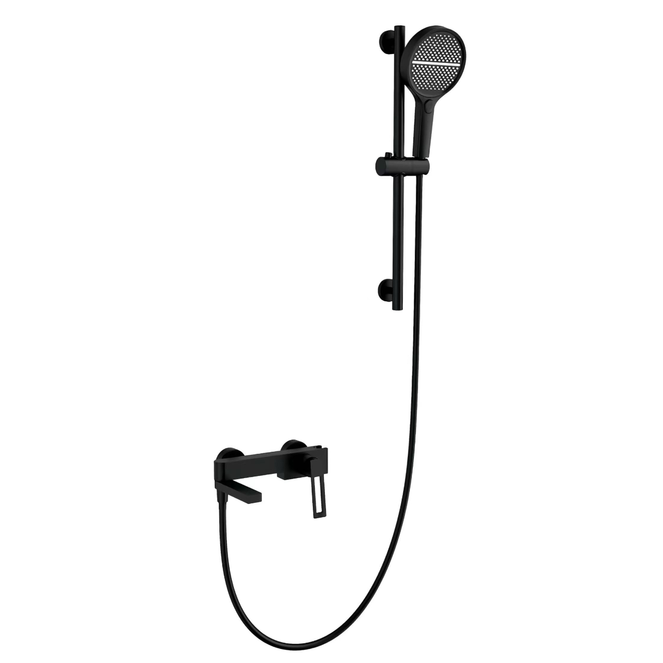 Black Minimalist Round Handheld Shower Musoro Uine Hurefu Kugadzirisa