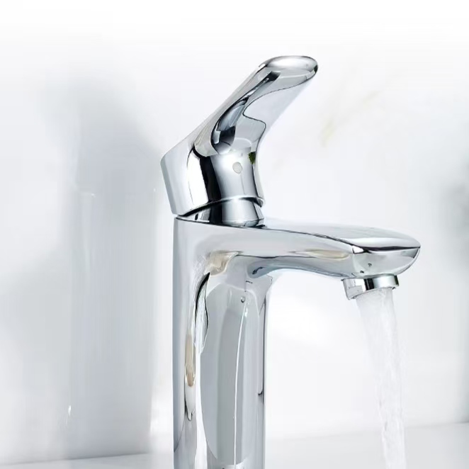 Yakapenya Silver Arc-Yakaumbwa Imwe-Handle Faucet