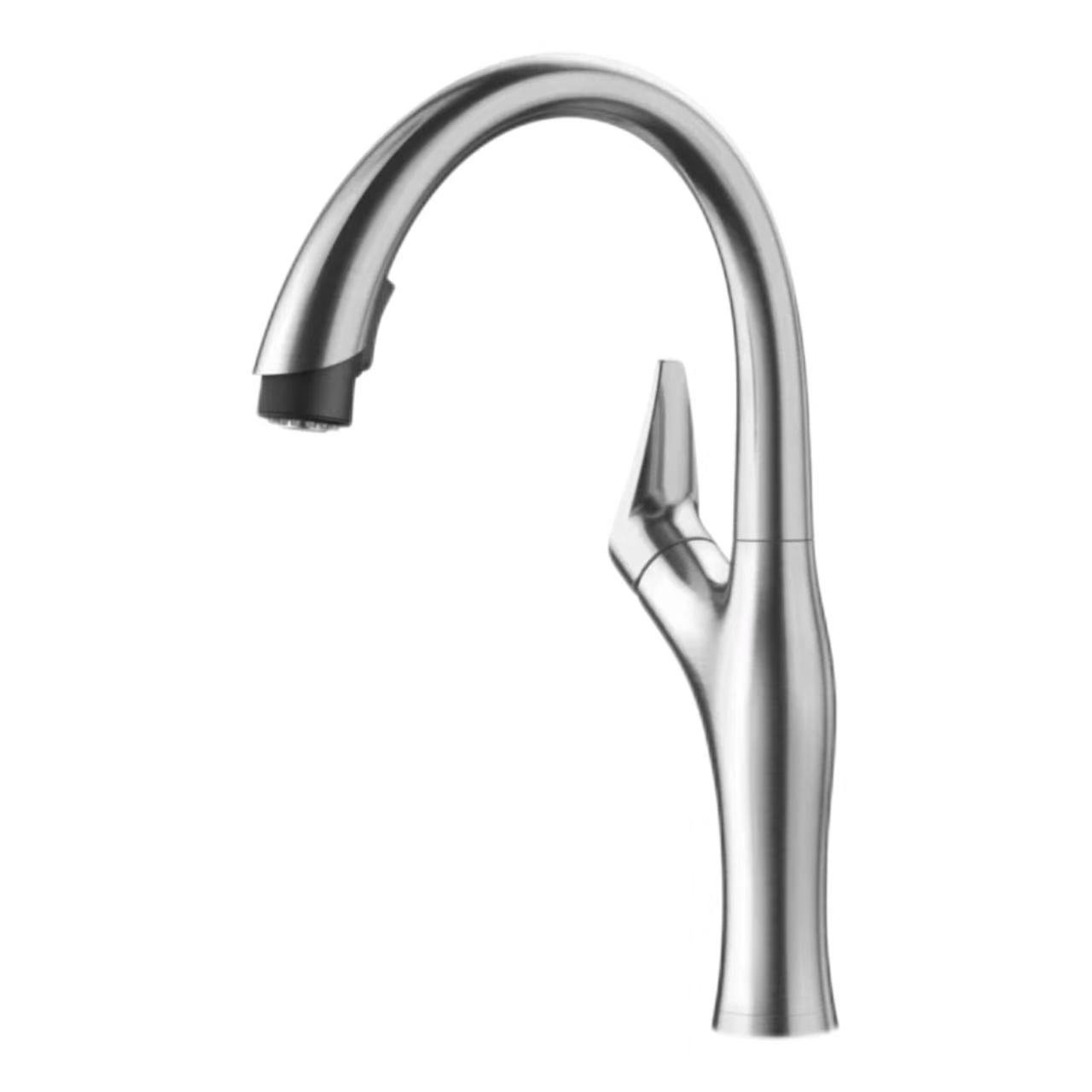 Brushed Stainless Simbi Yakakwenenzverwa Gooseneck Pull-Out Faucet Brushed Stainless Simbi Yakakwenenzverwa Gooseneck Pull-Out Faucet