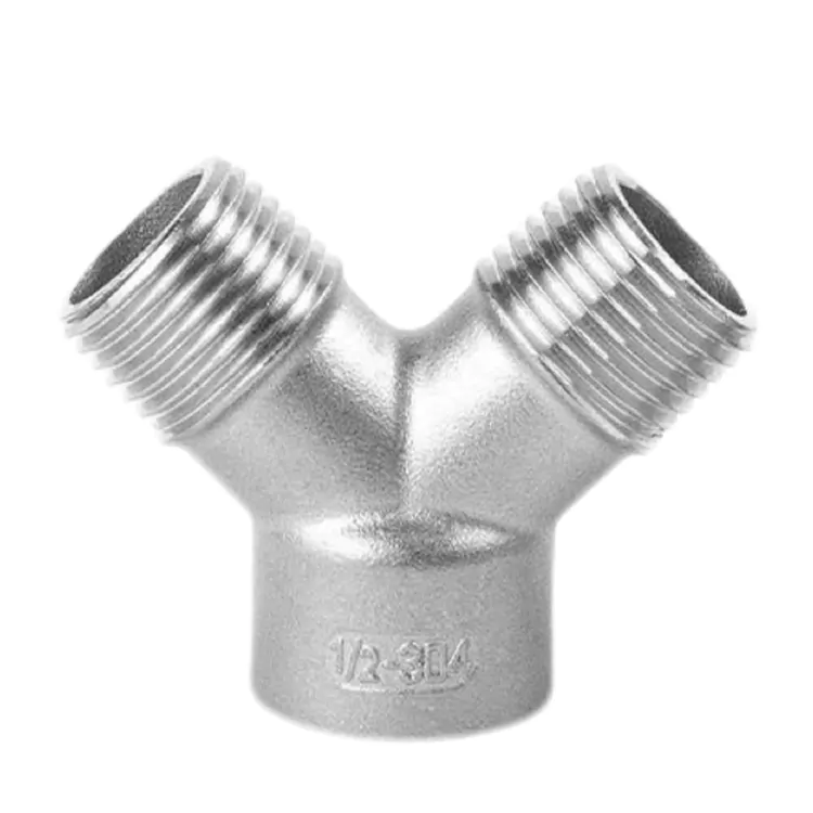 BSP Stainless Steel Mukadzi-Mukadzi-Murume Y-Type Pipe Tee