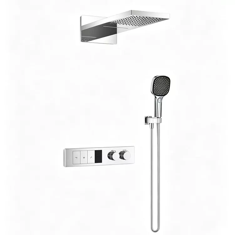 Yakavigwa Thermostatic Overhead Shower Uye Handheld Shower Set