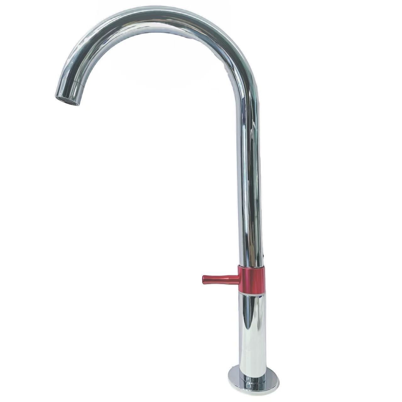 Glossy High-Arch Gooseneck Imwechete Cold Kitchen Sink Faucet