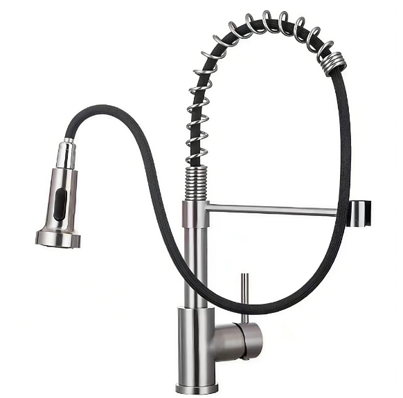 High-Bend Spring Tube Dhonza-Kunze Kupisa Uye Kutonhora Kitchen Sink Faucet High-Bend Spring Tube Dhonza-Kunze Kupisa Uye Kutonhora Kitchen Sink Faucet