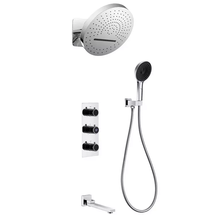 Mu-Wall Round Overhead Shower ine Digital Display