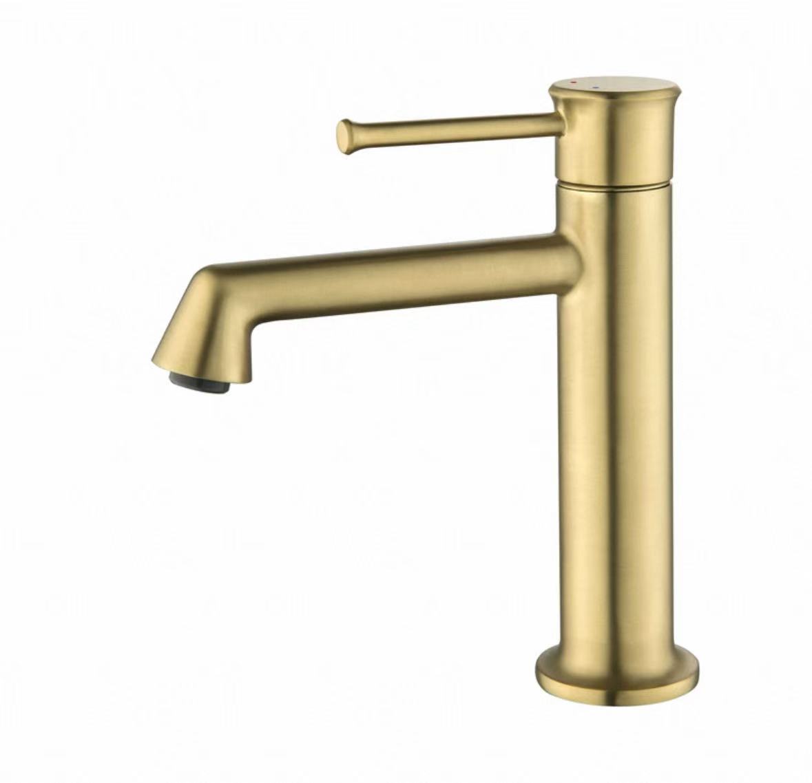 Matte Gold Cylindrical Single-Control Faucet