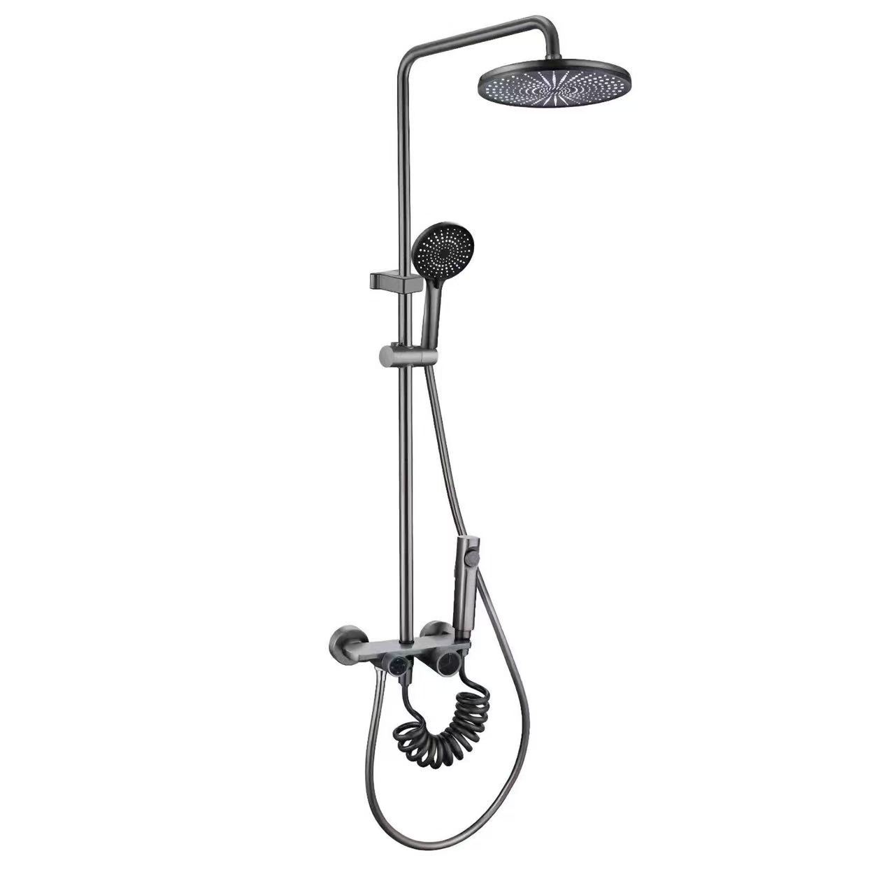 Round Rain Shower Set With Dual Knobs